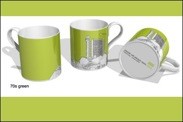 Trellick Tower illustrated on a mug